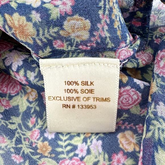 ANTHROPOLOGIE One Fine Day Floral Silk Blouse XS - Picture 8 of 10
